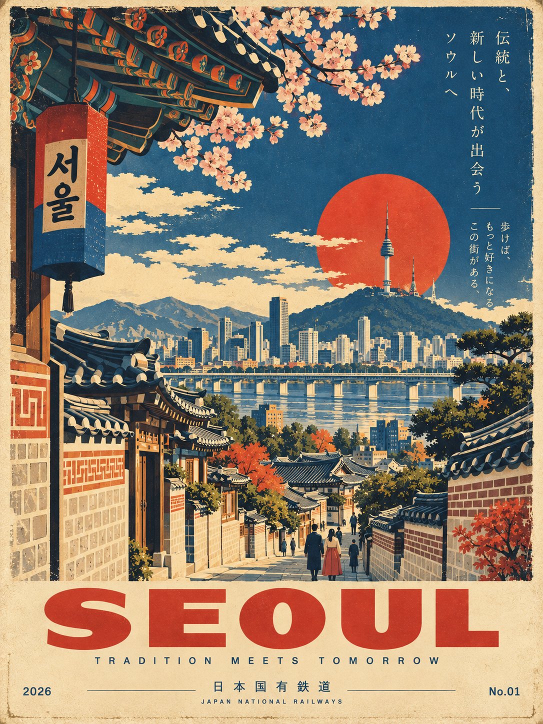 昭和复古旅行海报：丝网印刷风 - 图 2
