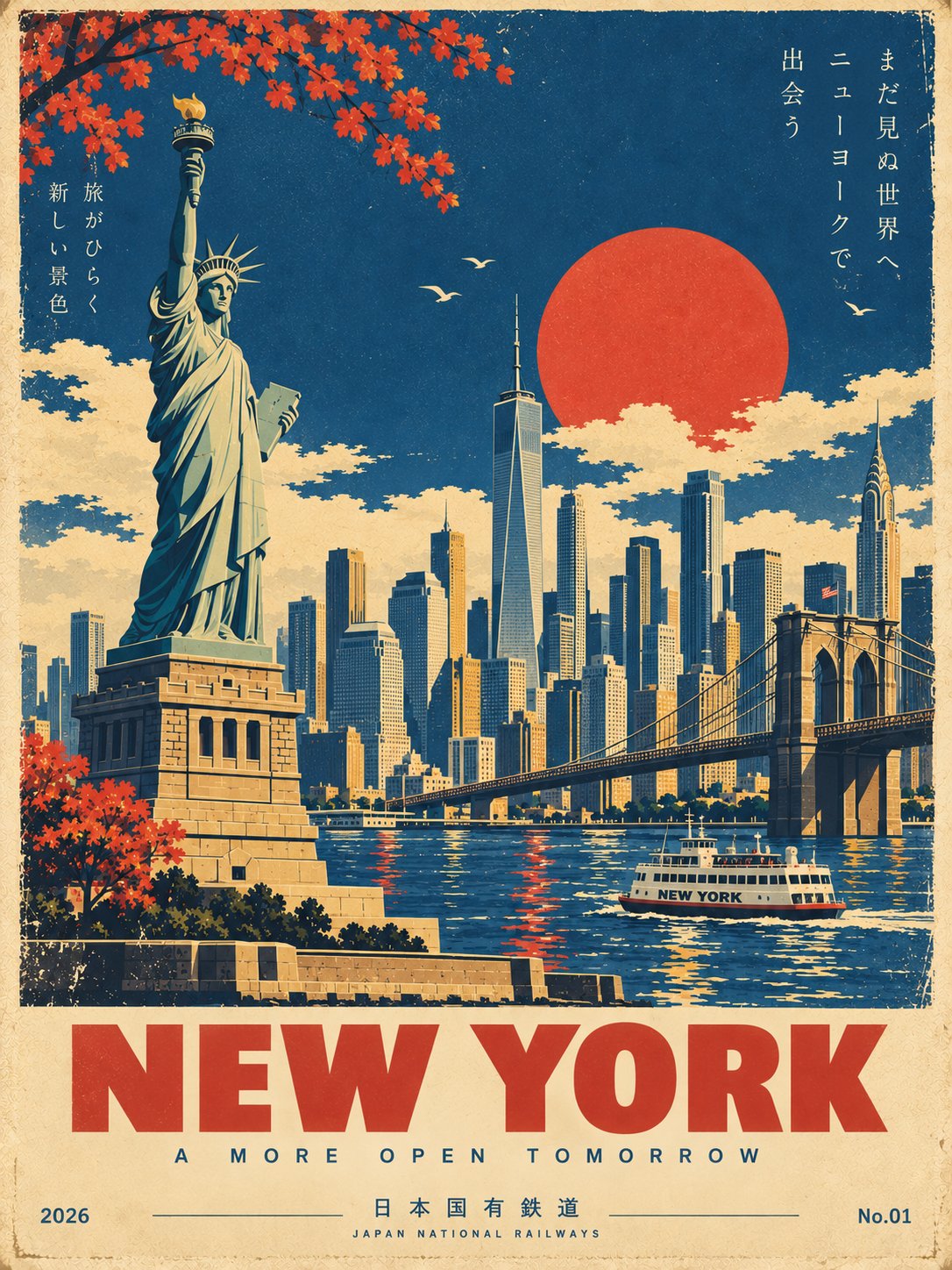 昭和复古旅行海报：丝网印刷风 - 图 4
