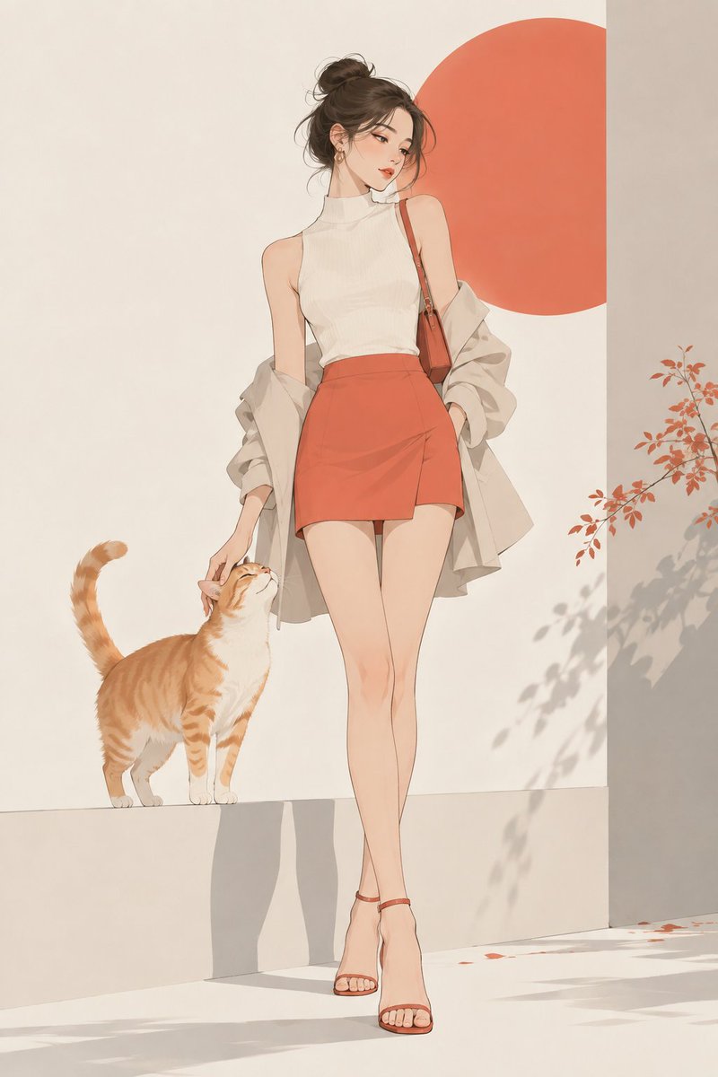 极简杂志插画:柔和留白模板