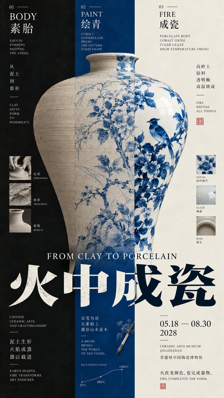 竖三栏东方文化展览海报 - 图 2