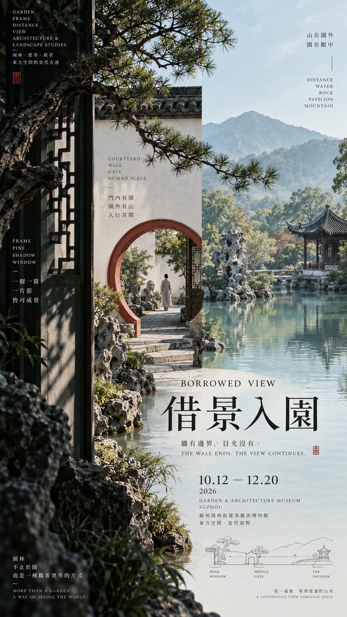 花鸟入卷：东方文化三栏展览海报 - 图 4
