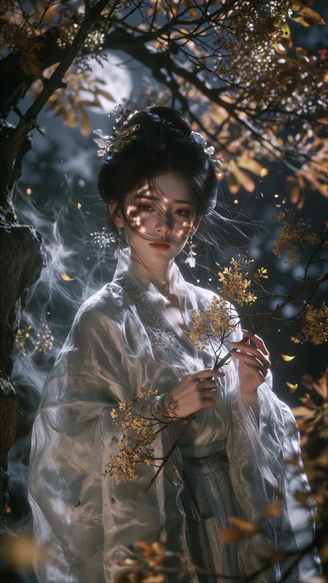 春雨桃花林中的古风少女 - 图 2