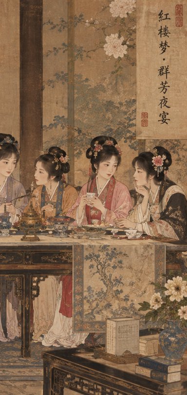 红楼梦群芳夜宴：最后的晚餐构图重构 - 图 4