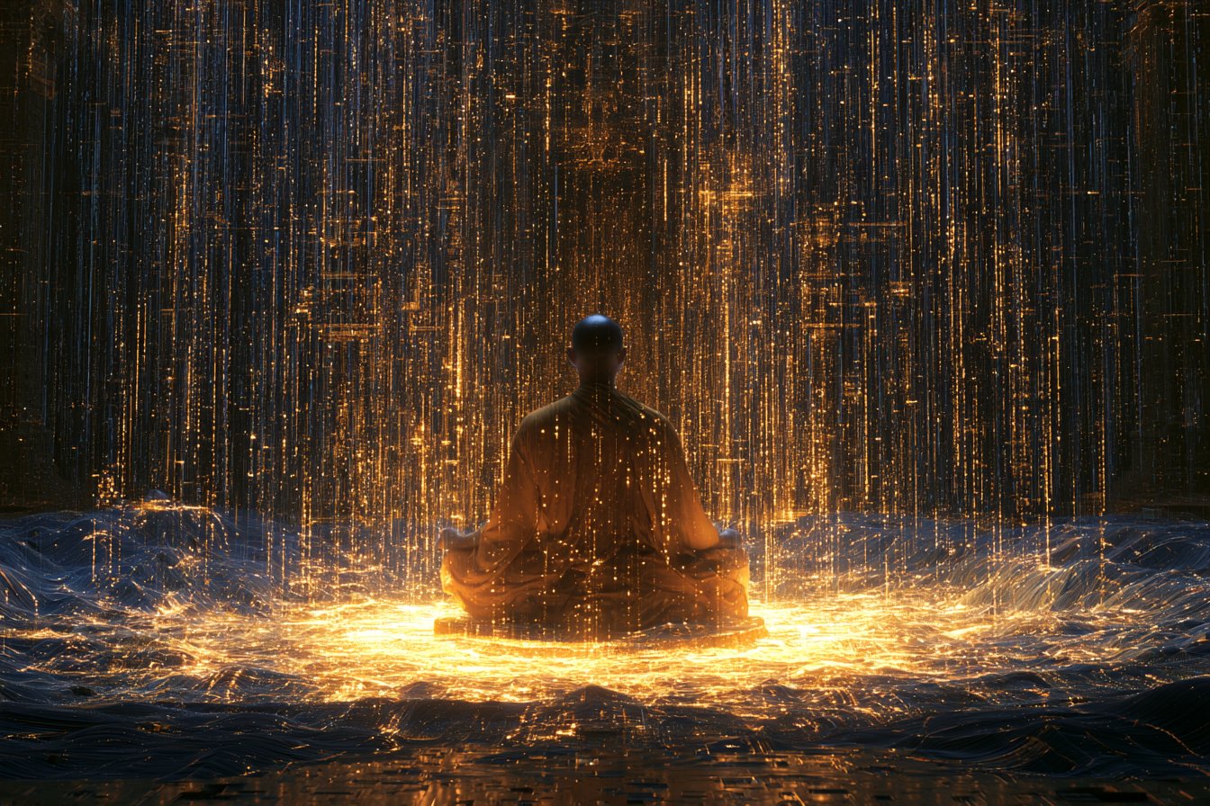 全息矩阵幻影：赛博数字雨中的未来意象 - 图 4