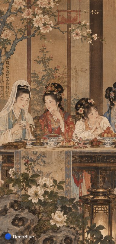 红楼梦群芳夜宴：最后的晚餐构图 - 图 3
