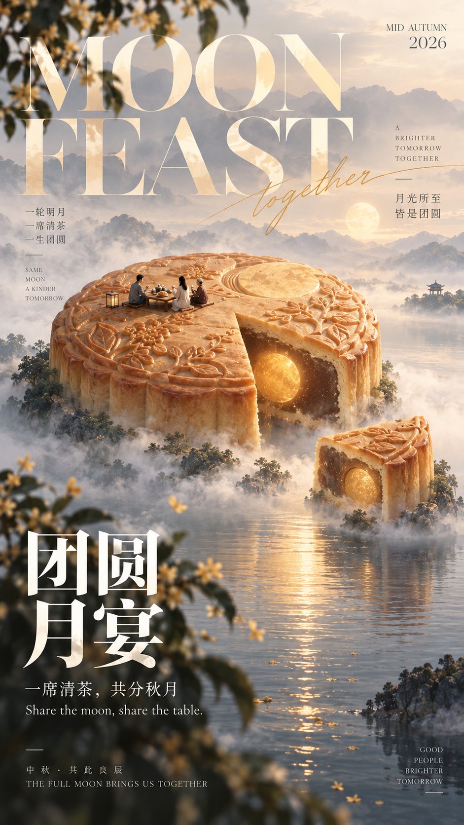 Larus Canus 🌕 Images 2.5 做中秋海报,巨物构图真的很有诗意,氛围感拉满!...