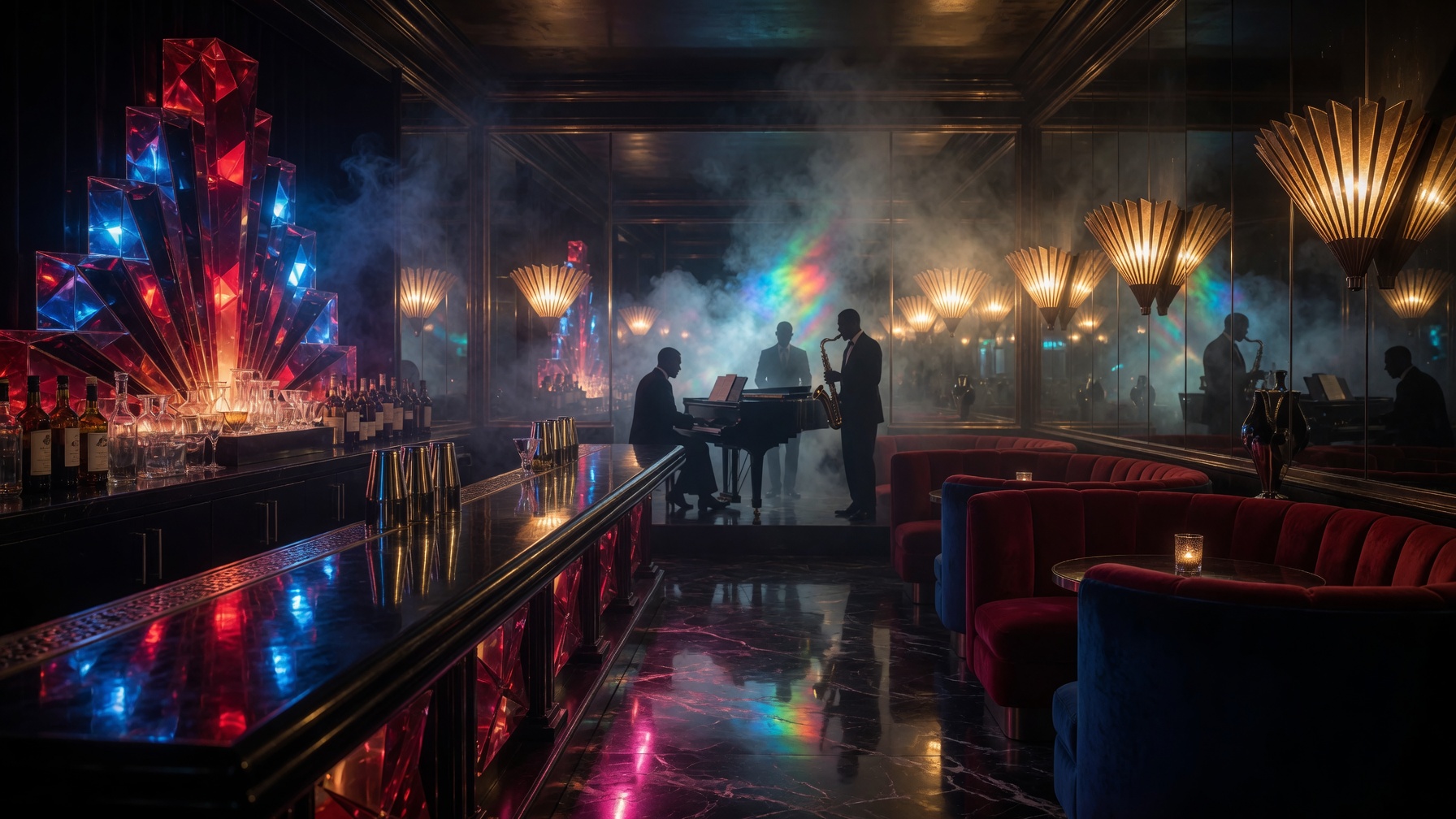 AI Aimee Art Deco cocktail lounge vibe, prompt in...