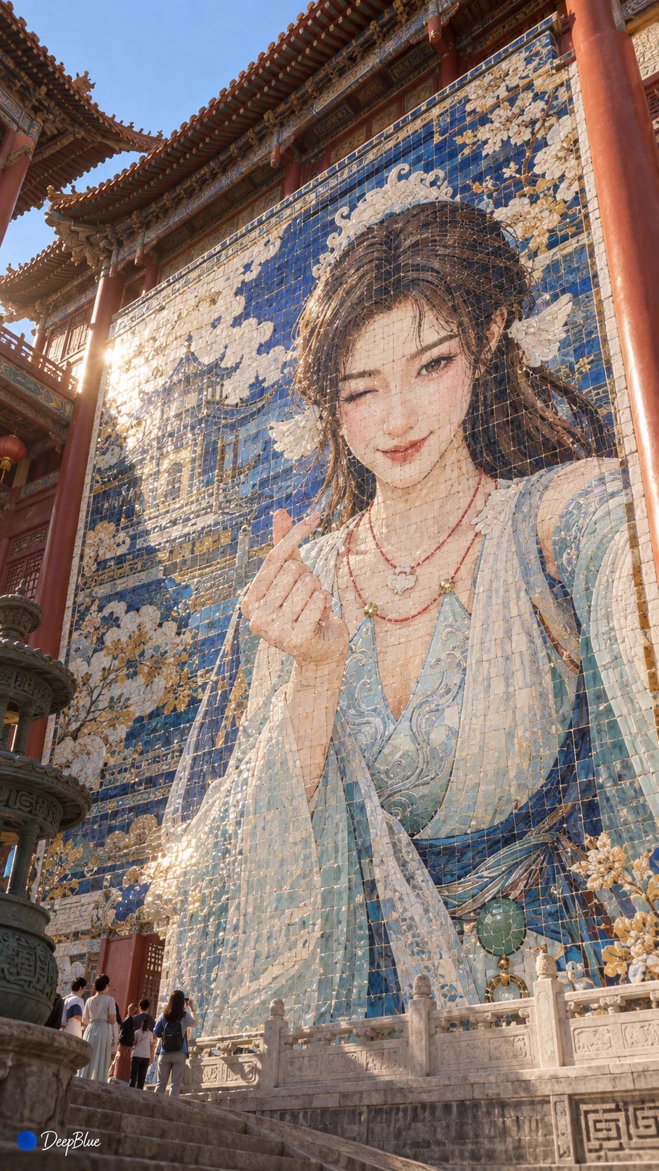 巨型瓷片拼接画：空间融合的随机视角 - 图 2