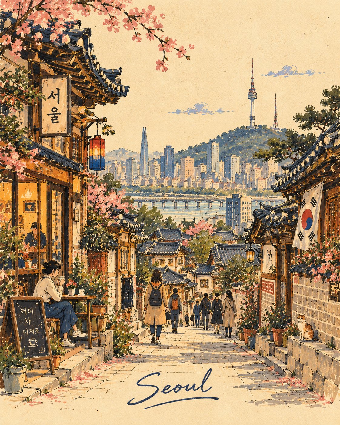 复古手绘风旅行故事书插图 - 图 3