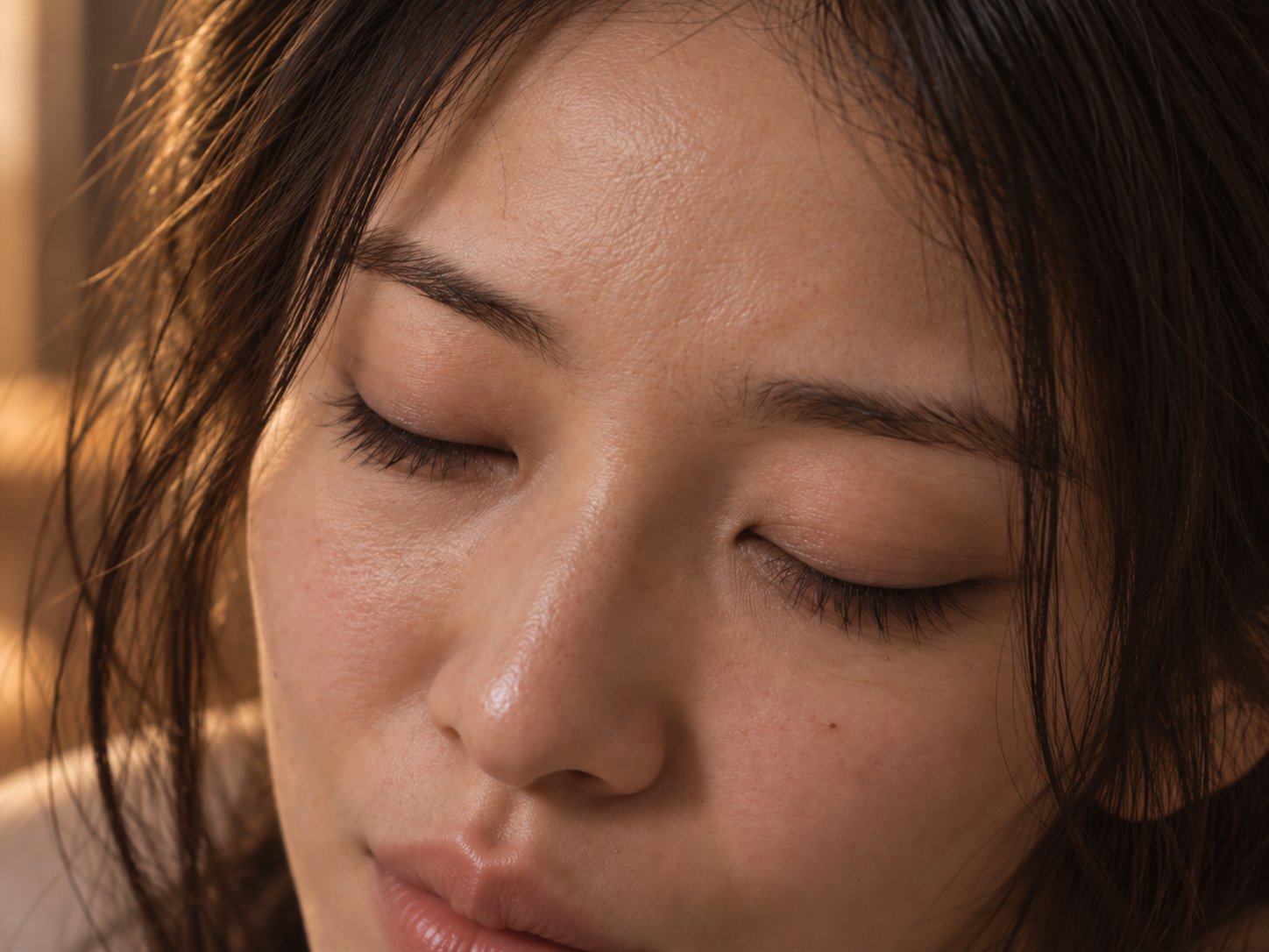 截断画幅的超近景闭眼卸力少女 - 图 2