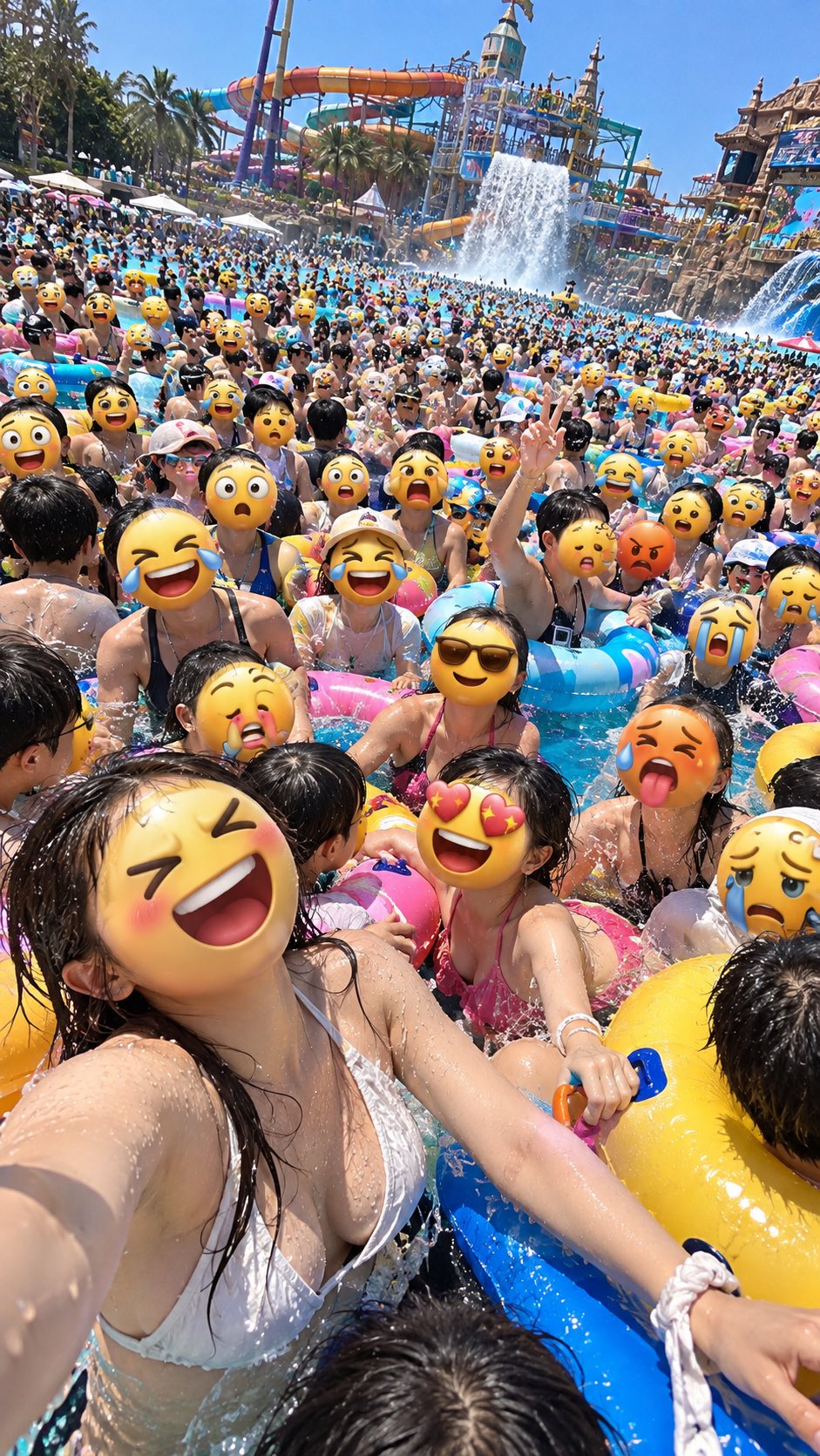 国庆长城人海浮现立体表情脸 - 图 3