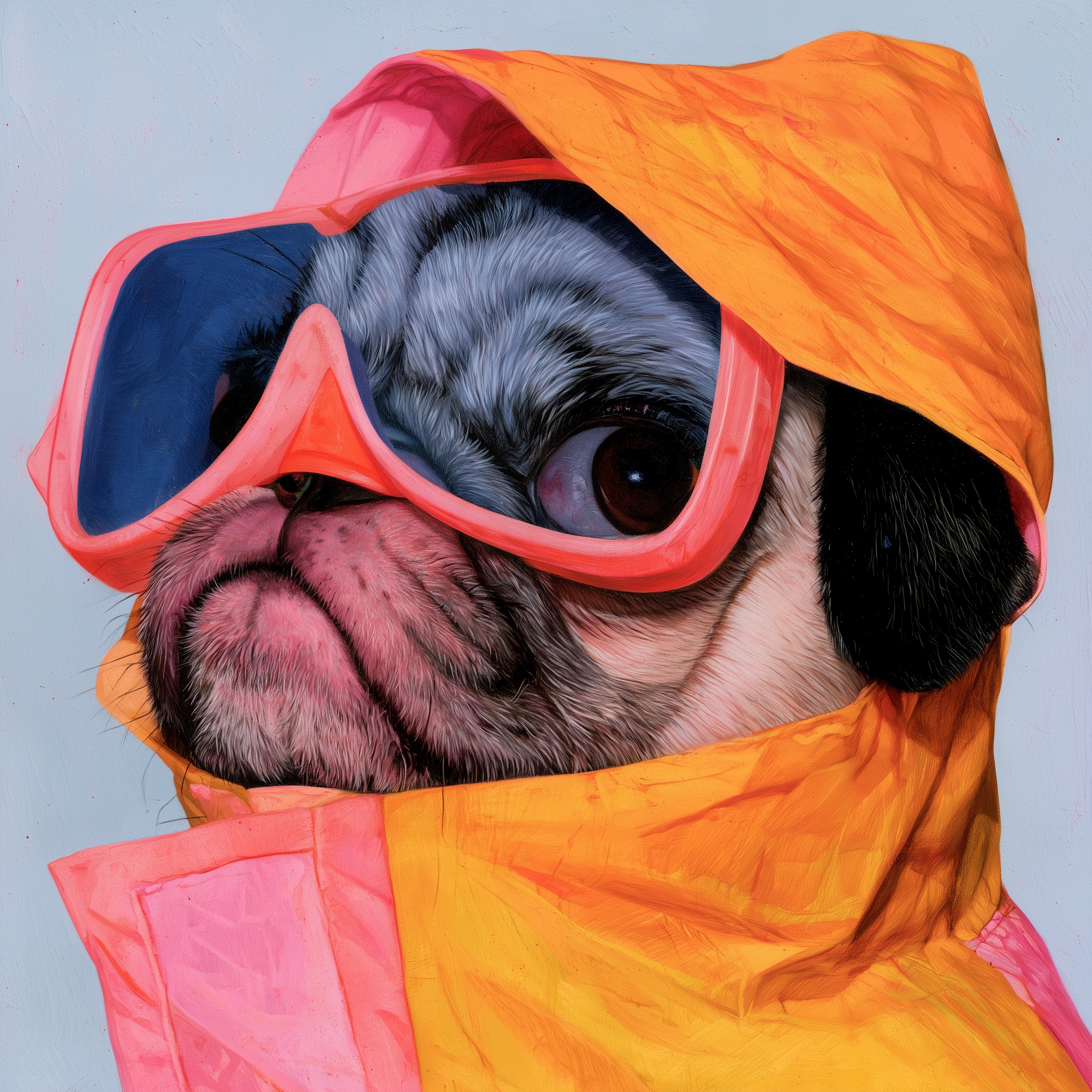 霓虹迪斯科舞池的超现实八哥犬 - 图 4