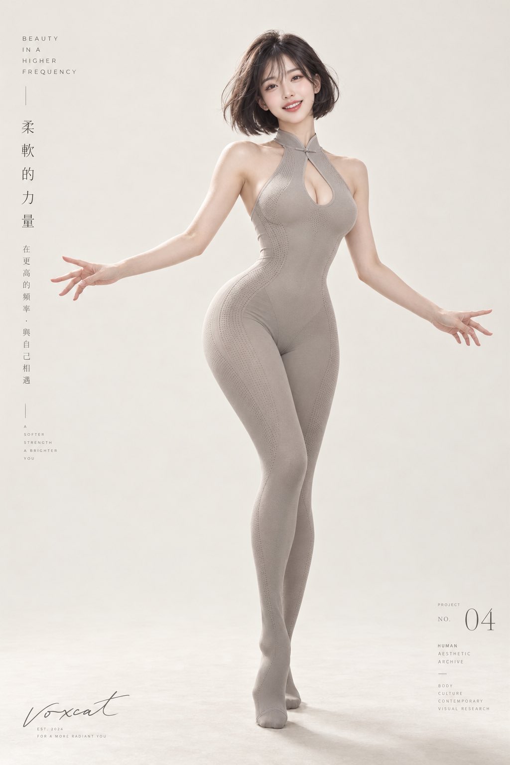 先锋时尚封面：沙漏曲线与极简留白 - 图 2