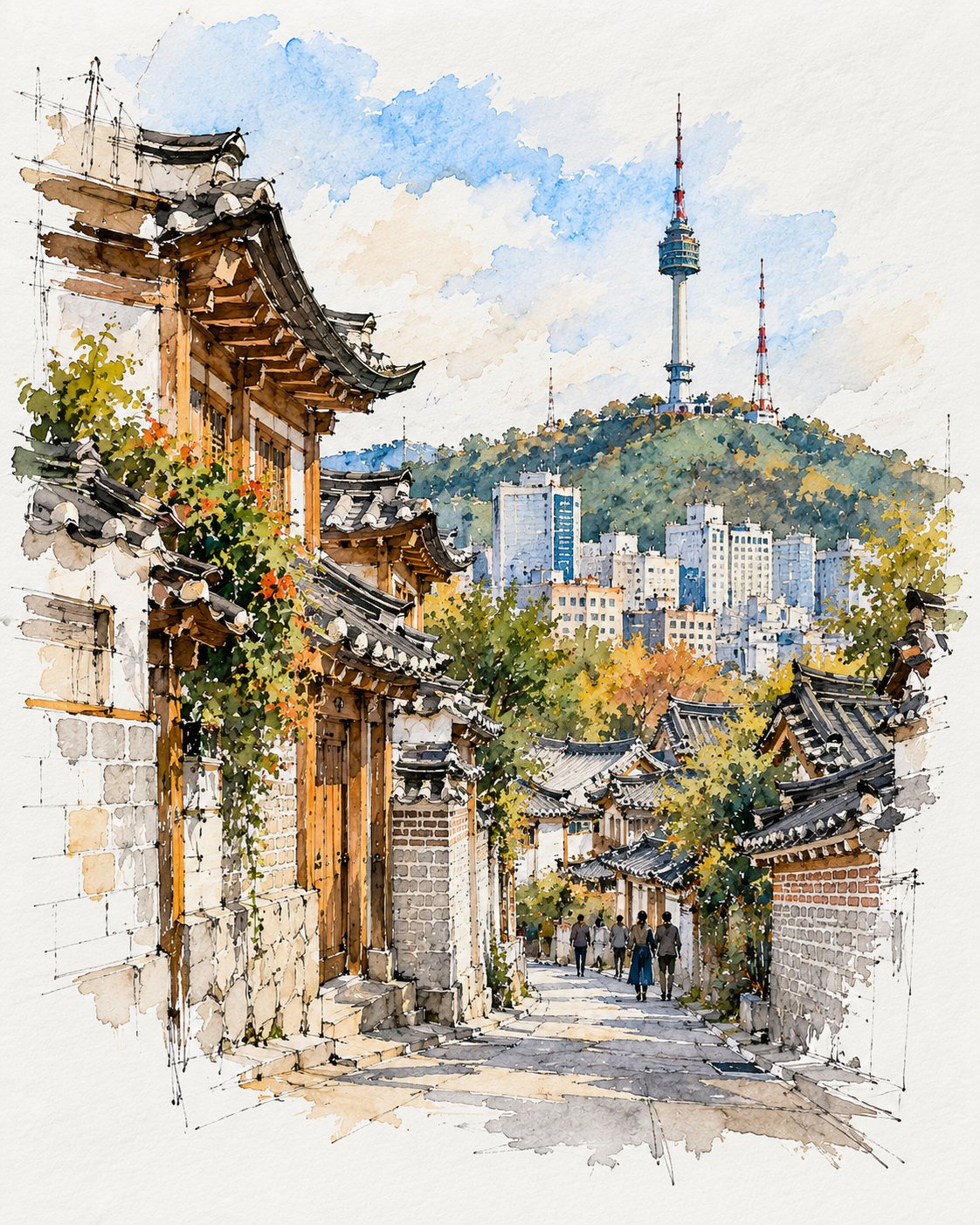 水彩速写本里的异国街景 - 图 2