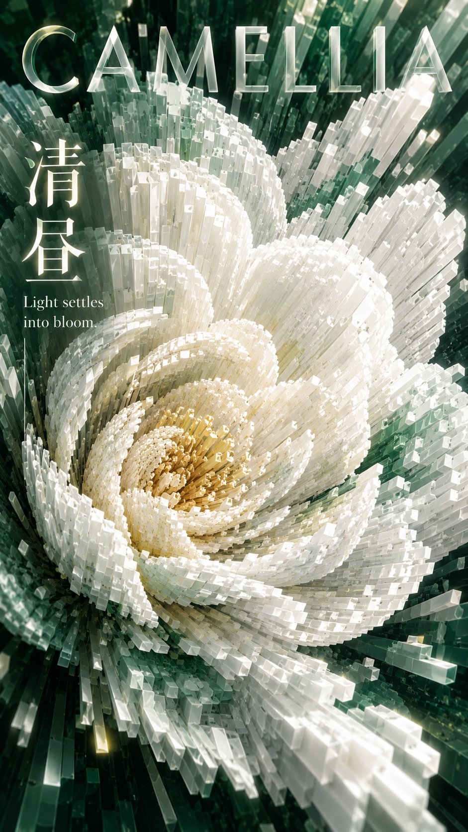 体素方块堆叠的径向绽放大丽花 - 图 2