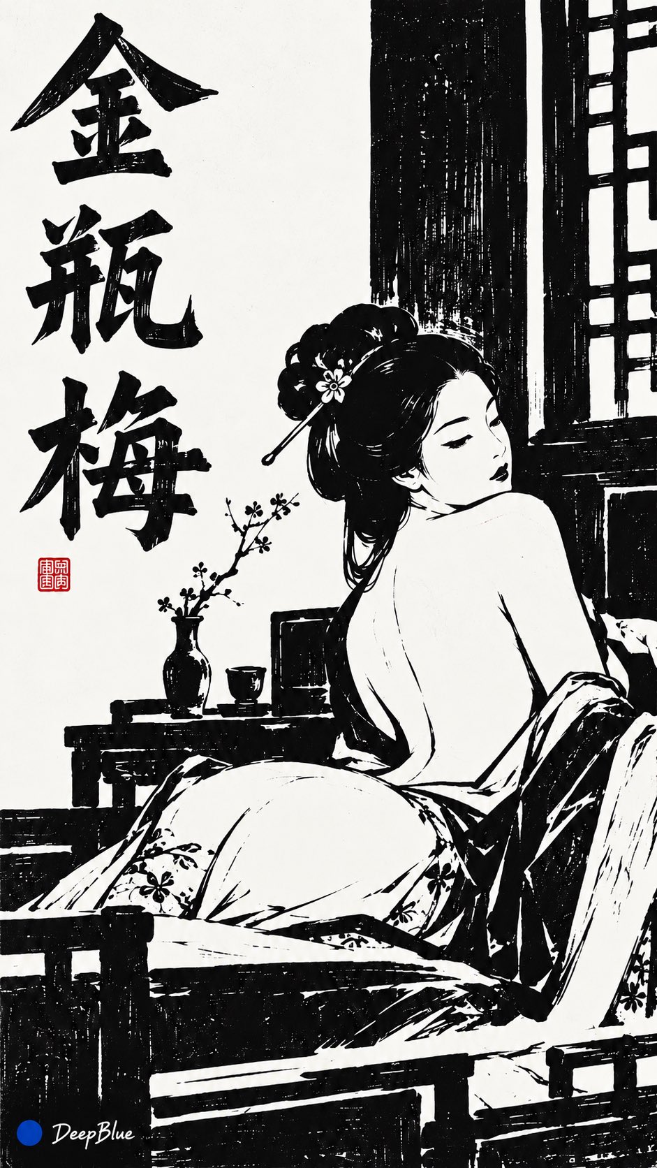 干净留白中的极简黑白木刻版画 - 图 3