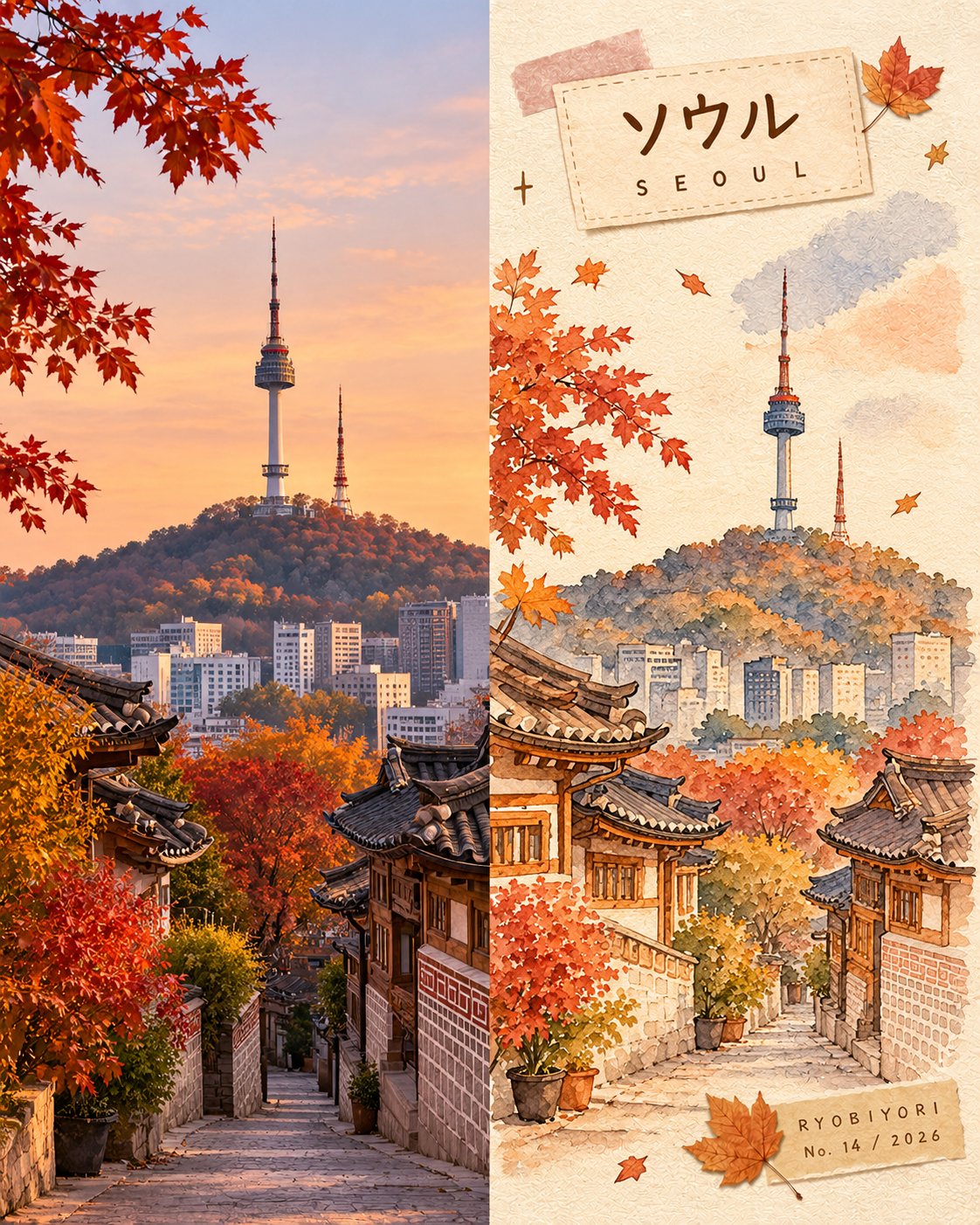 夹着银杏落叶的复古旅行手账 - 图 3