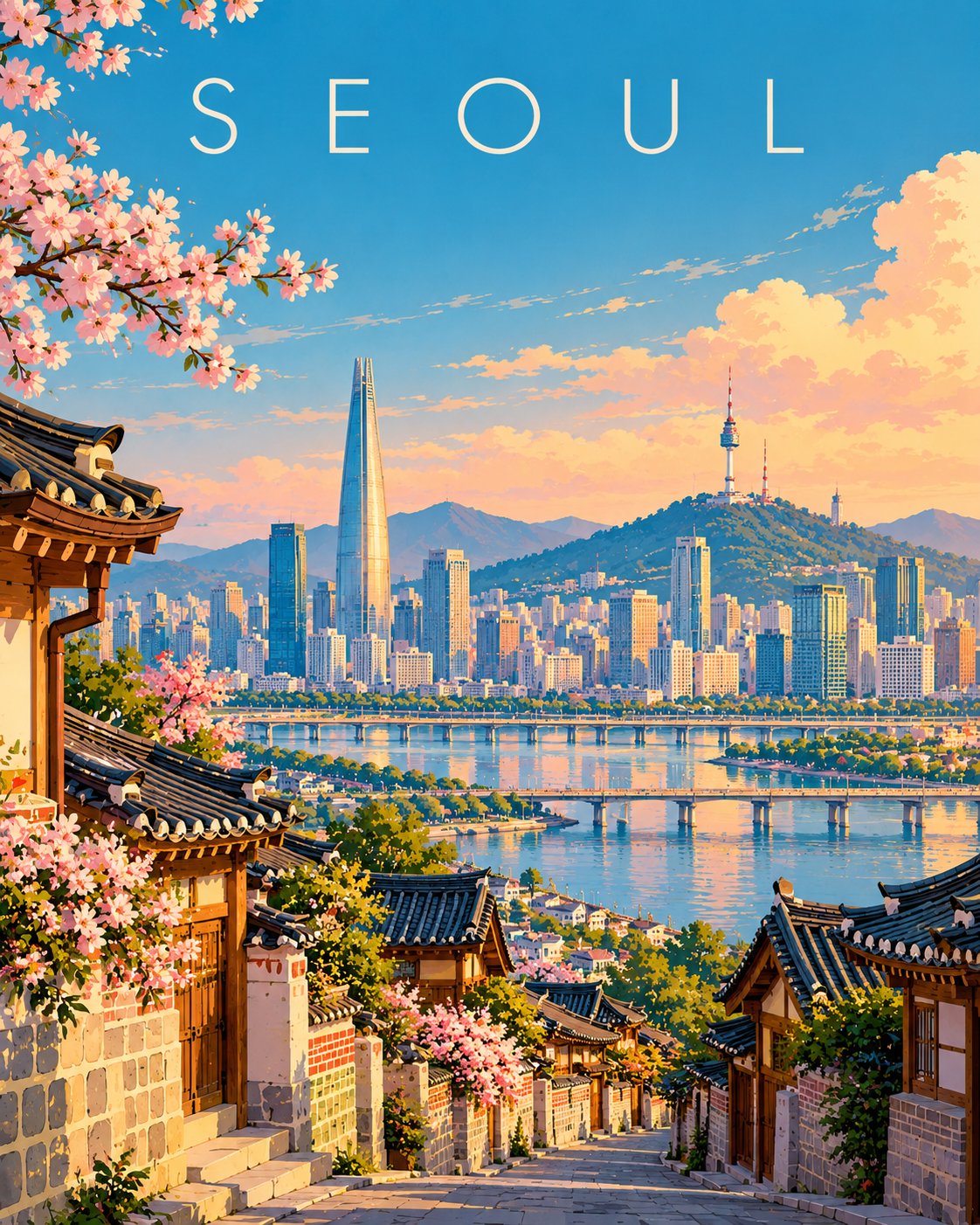 现代笔触勾勒的竖版城市旅行插画 - 图 2