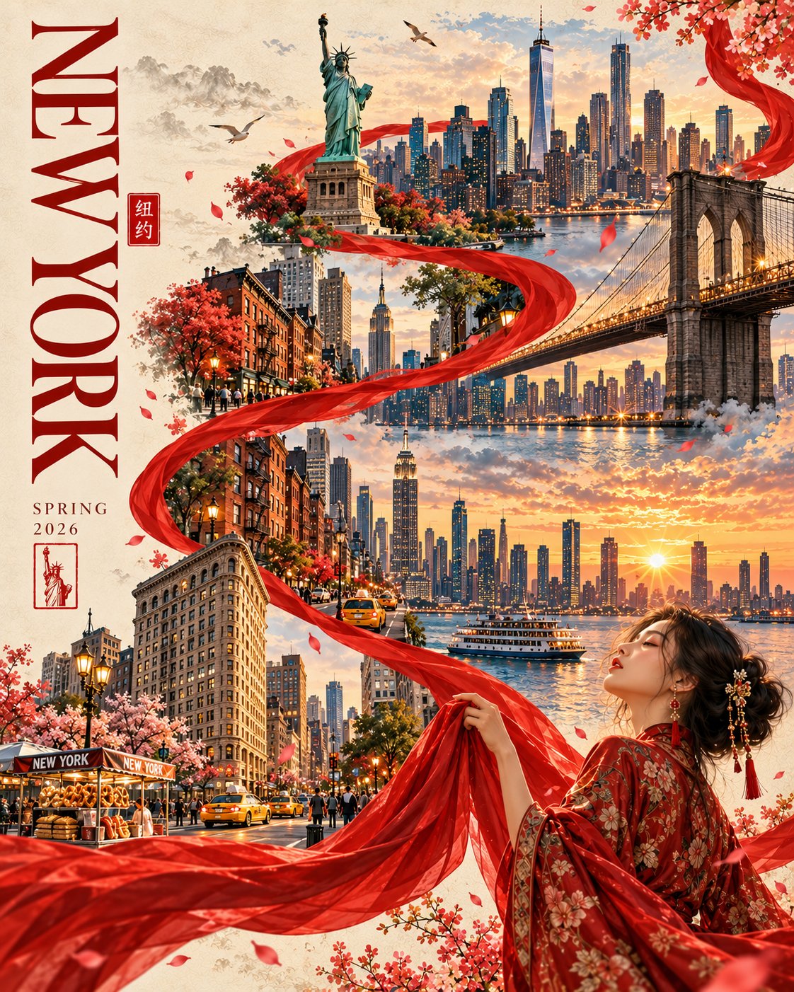 融合传统优雅的亚洲风旅行海报 - 图 4