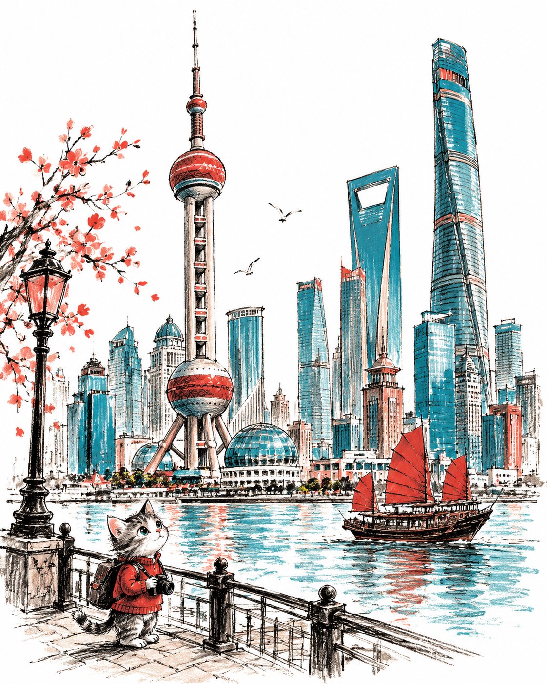世纪中叶故事书里的倾斜地标 - 图 2