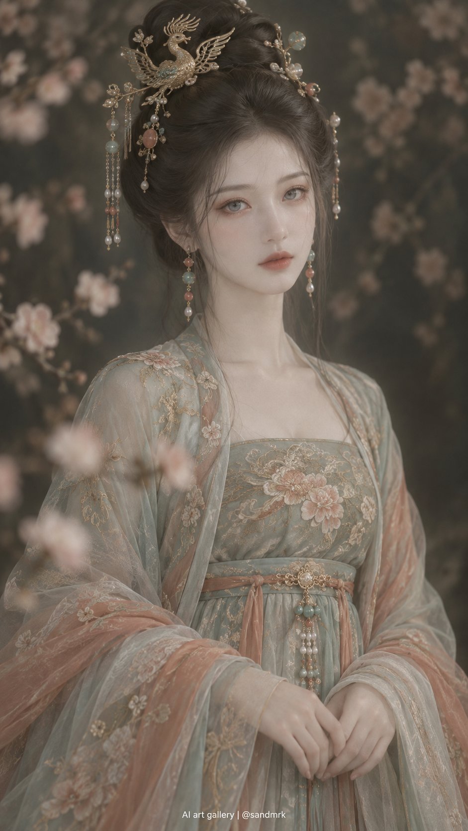 浅灰蓝眼眸的半写实国风美人