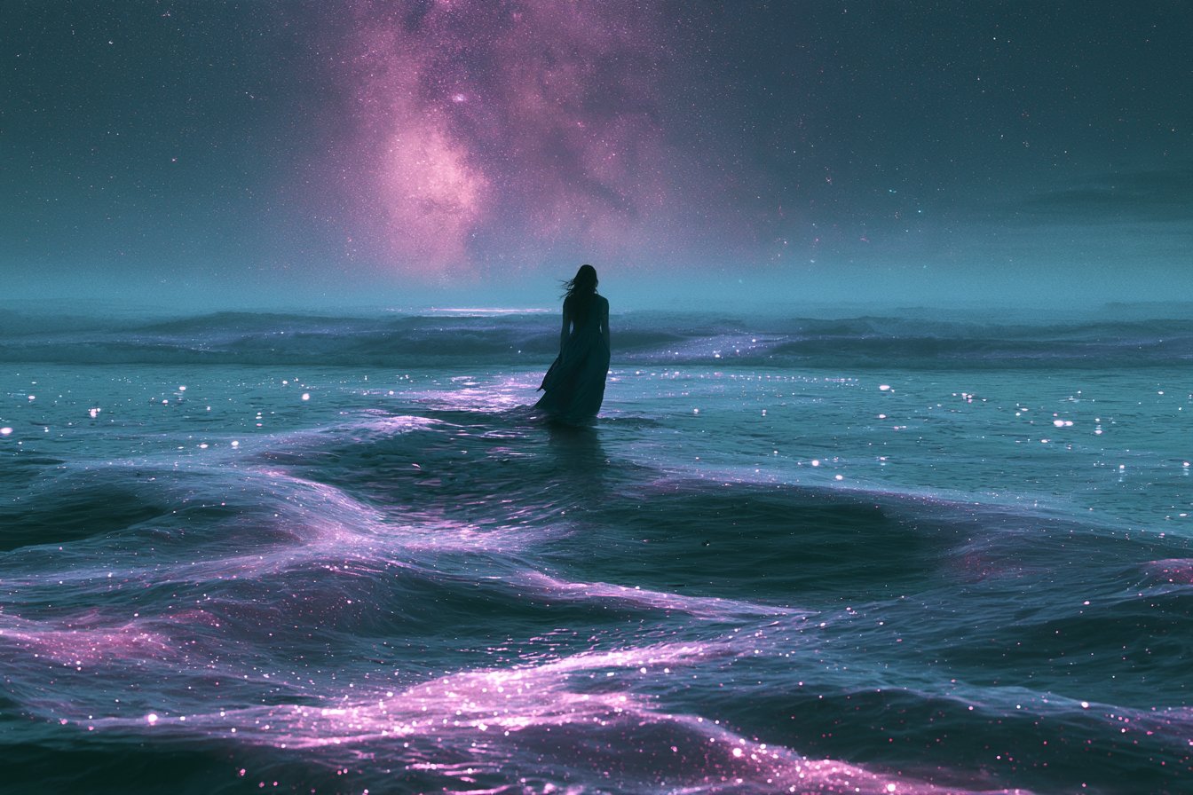 靛蓝碎金交织的梦幻星海孤舟 - 图 2