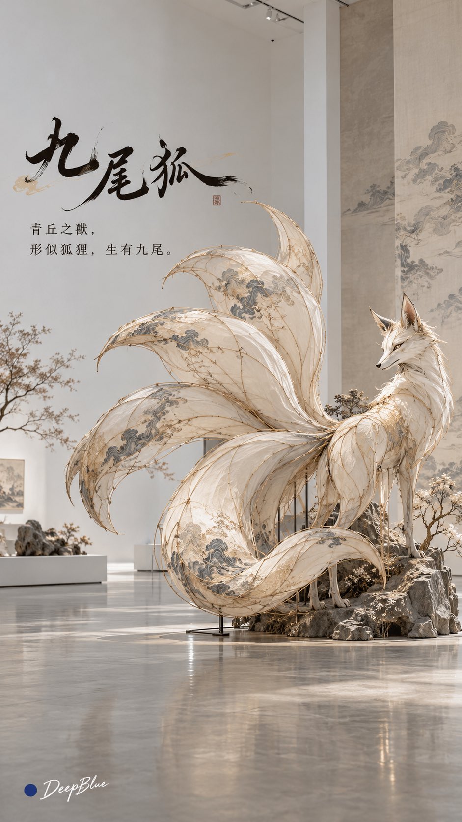 展厅中央的山海经异兽装置