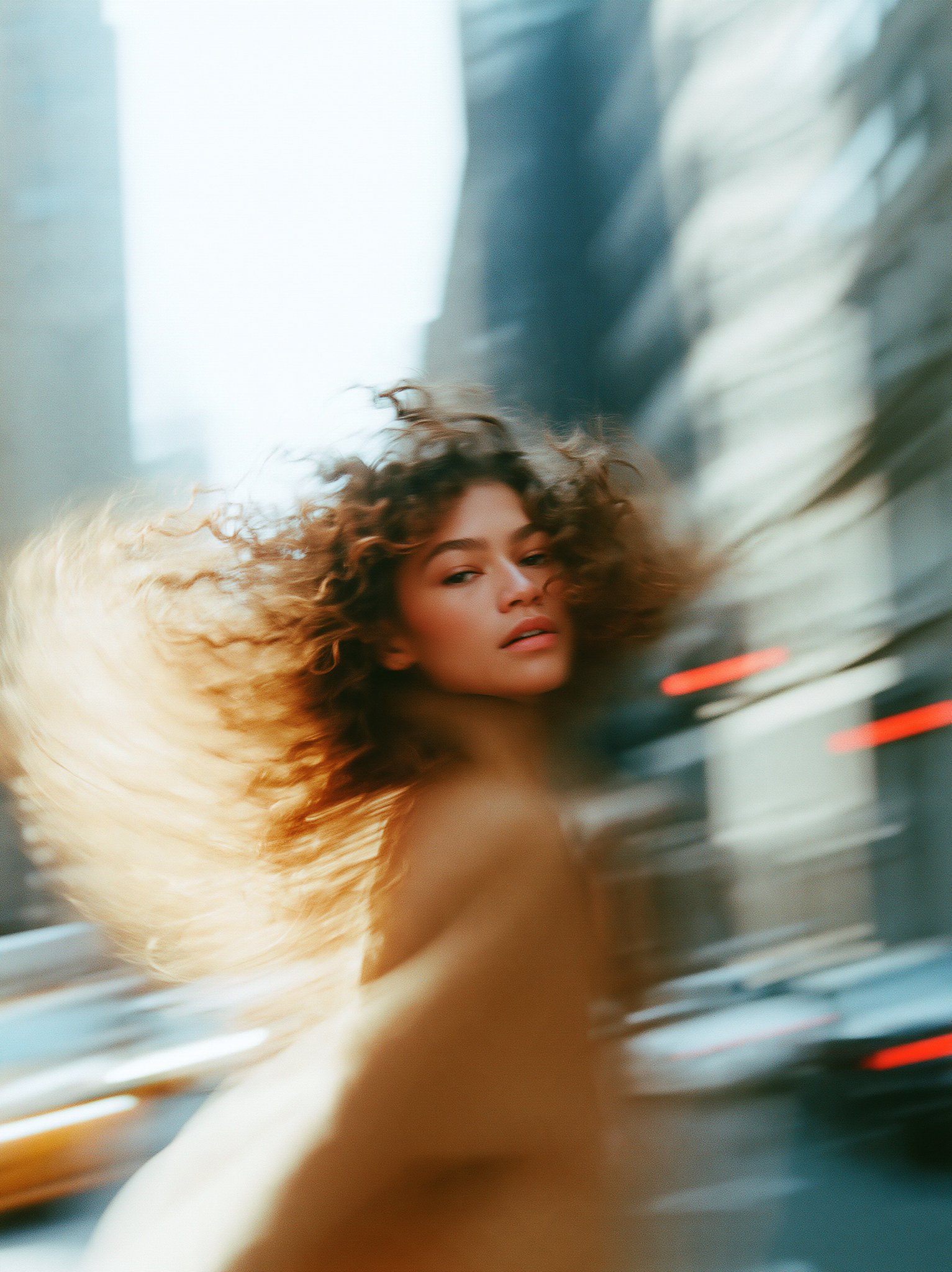 电影感街头光影中的女星写实抓拍 - 图 3
