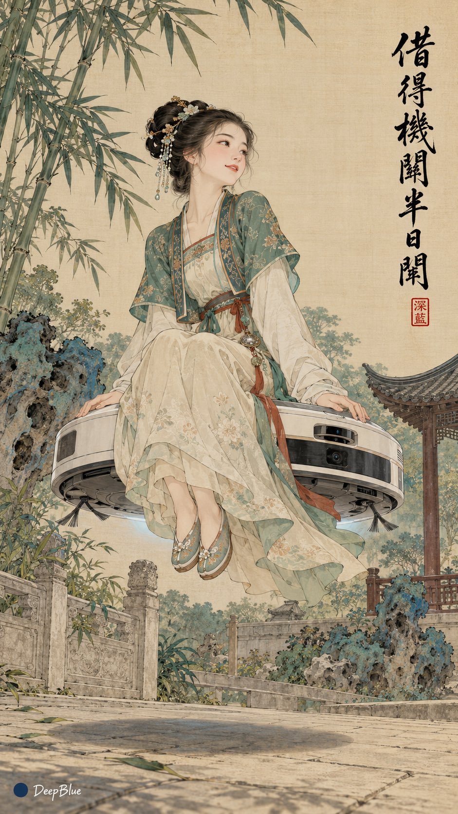 工笔宋制汉服女子的反差日常 - 图 2