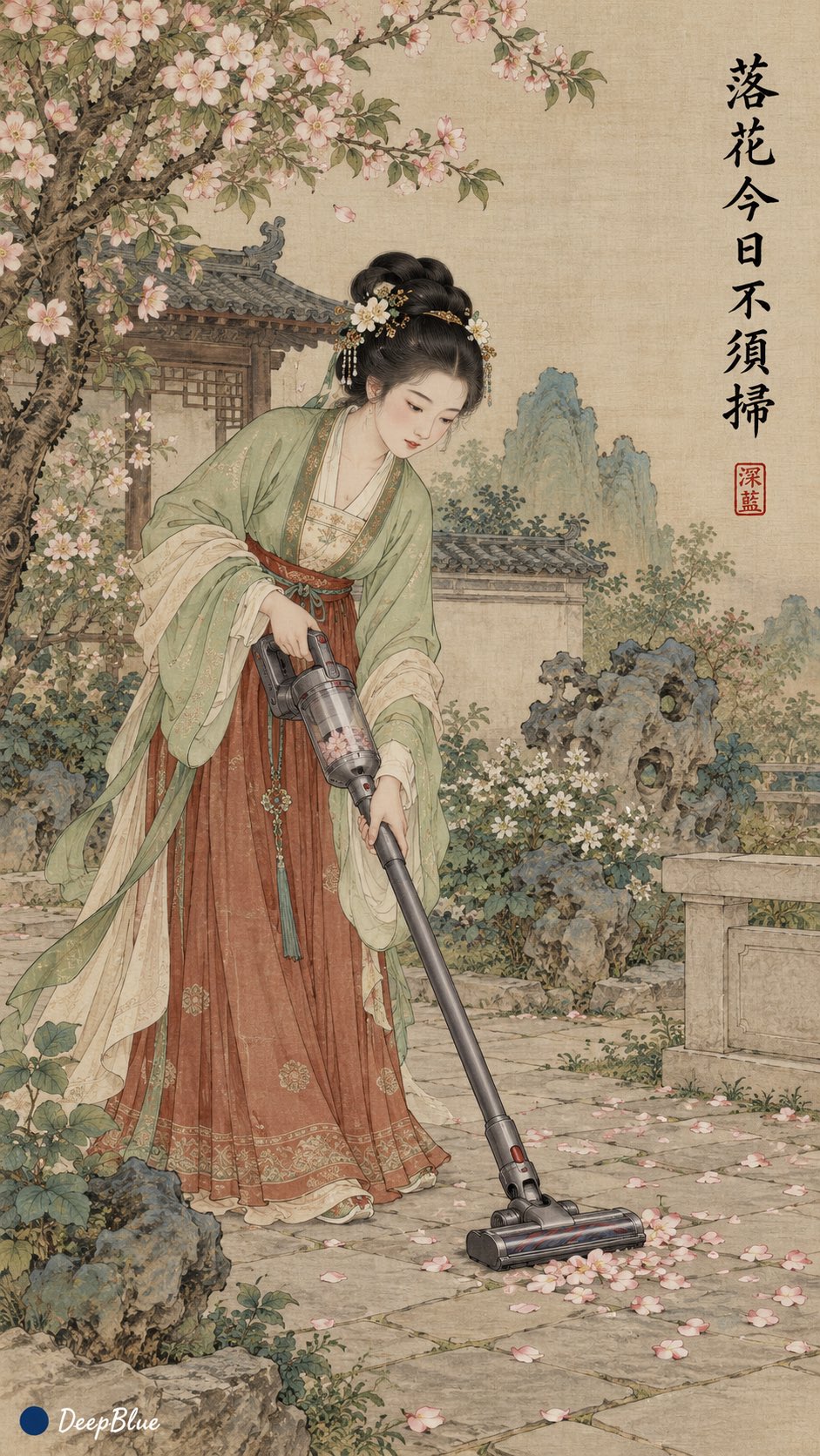 工笔宋制汉服女子的反差日常 - 图 4