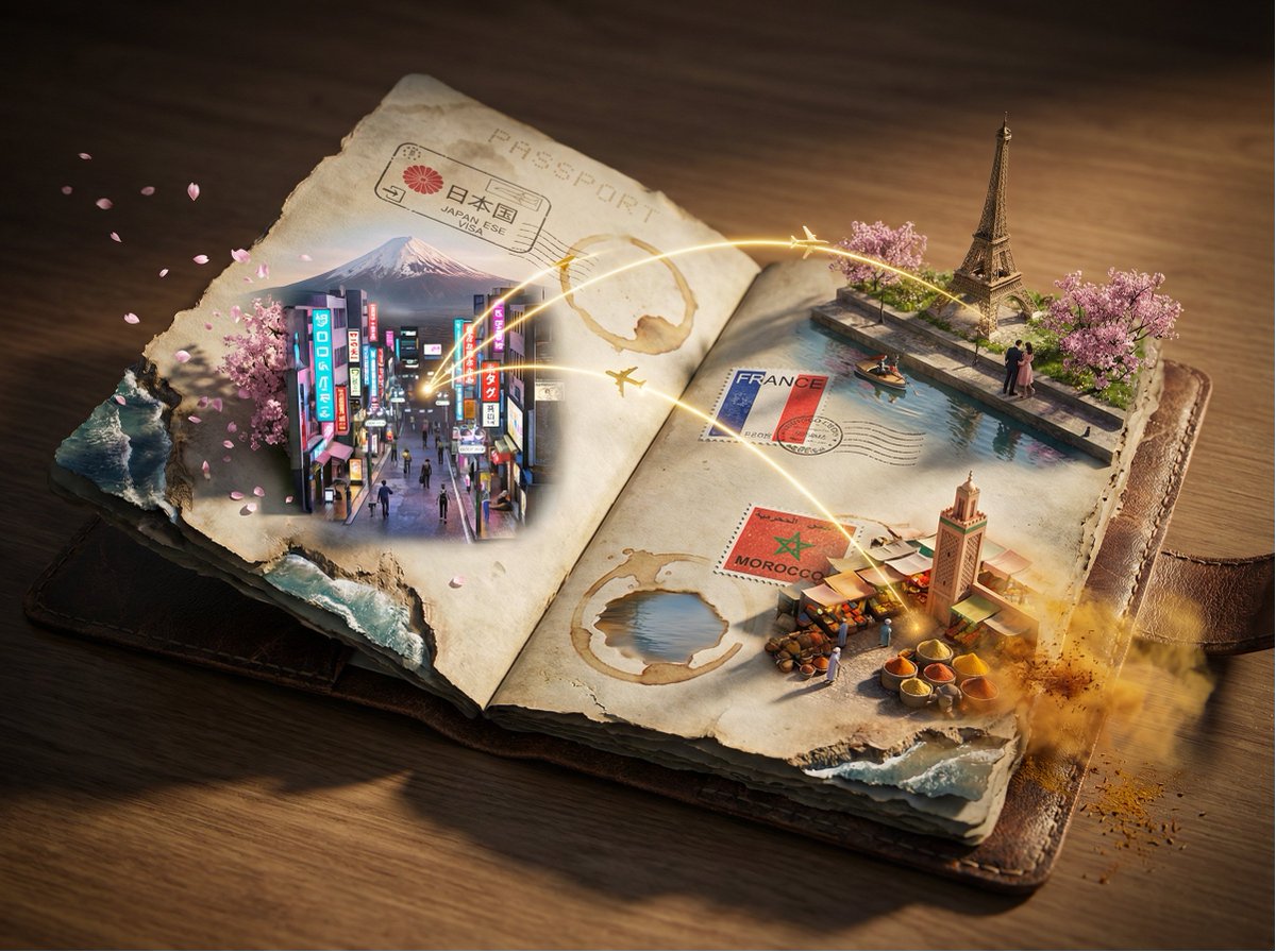 Prompt Studio: Nano Banana Pro, Passport Odyssey, in Firefly